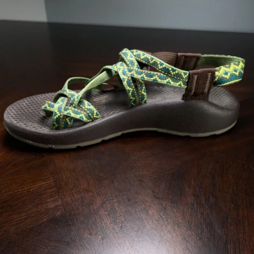 Chacos ZX/2 Classic Brown Blue Green Strappy Water Sport Sandals Womens Size 6 - Picture 4 of 10
